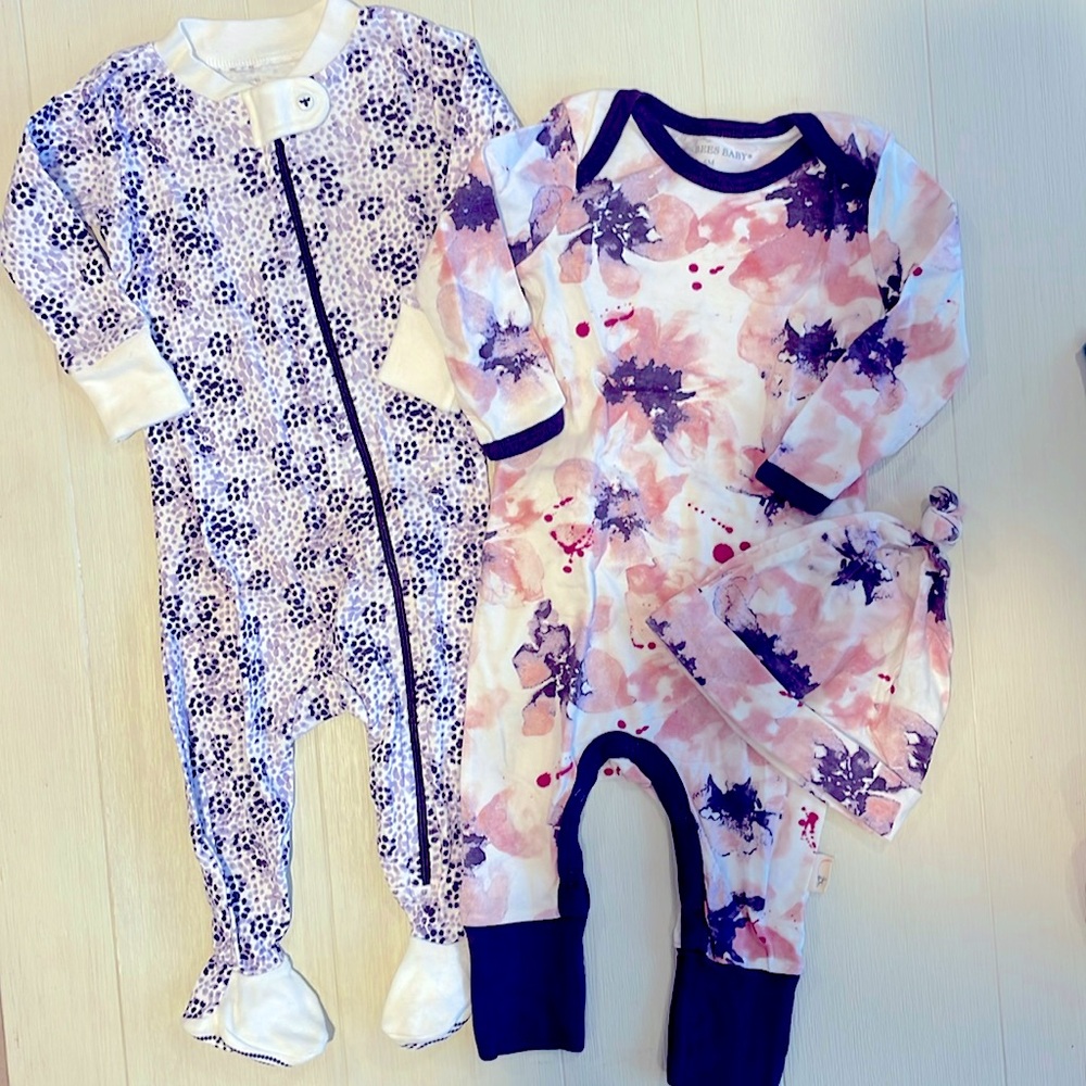 Burt’s Bees Baby pajamas + beanie